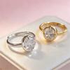 Copper Rings For Women Couple Minimalist Handmade Gold Oval Zircon Ring Fine Jewelry Gift Prevent Allergy