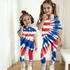 Boys And Girls Independence Day Print Set Kids Casual Short Sleeve Top And Long Pants Set