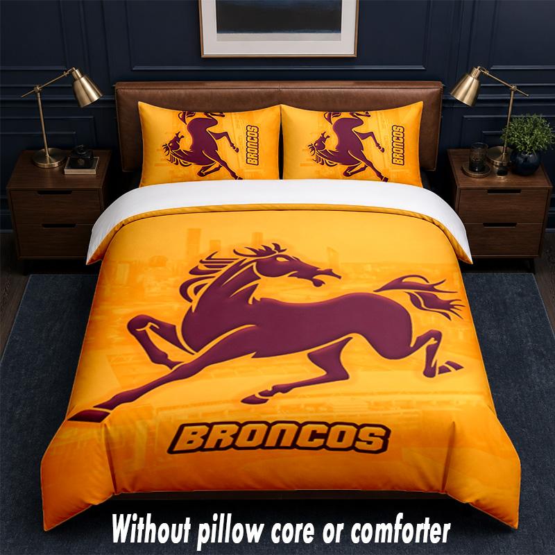 Set Biancheria da Letto Design Brisbane Broncos 1 Copripiumino + 2 Federe Morbido Traspirante Biancheria da Letto per la Casa