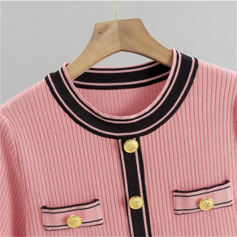 Women's summer knitted  new short sleeved high-end fashion dress Slimming temperament, hip hugging short skirt