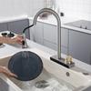 Gun Grey Pull Out Kitchen Sink Faucet Waterfall Water Single Hole Hot&Cold Mixed Basin Faucet Multi-functional Water Sink Tap