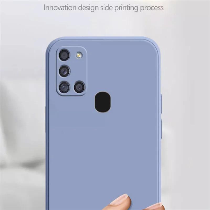 For Samsung Galaxy A21S A22 A31 A32 A42 M22 M32 Shockproof Soft Back Cover Housing Liquid Silicone Mobile Phone Case