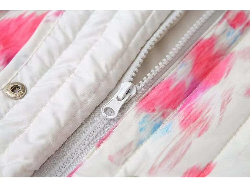 Geacă de iarnă pentru femei 2024, matlasată cu bumbac, cu imprimeu tie-dye - Palton casual la modă în stil european și american