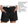 Women's Summer Shorts Drawstring Elastic Waist Cotton Linen Shorts Casual High Waisted Beach