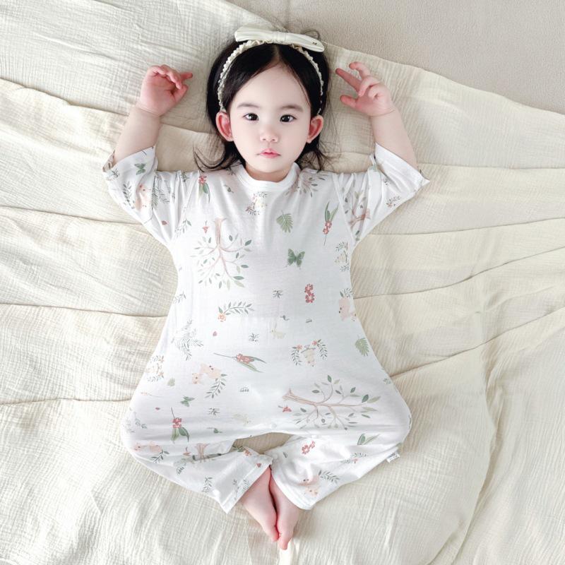 Summer Seven-Sleeve Cotton Romper for Newborns - Cute, Light Pullover