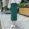 Autumn Winter Women's Knitted Half Skirt High Waist Midi Wool Versatile Split Bodycon Long Skirt to Match Sweaters