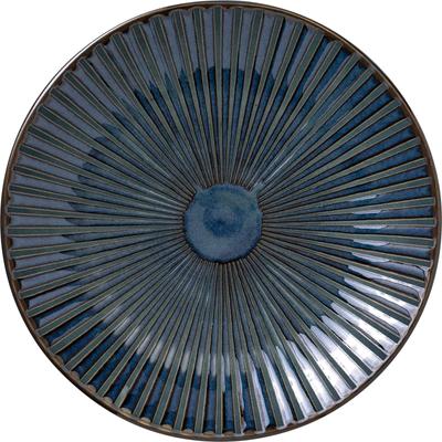 Marusankondo Mino Ware Pinwheel 235 Plate Navy Dinner Plate