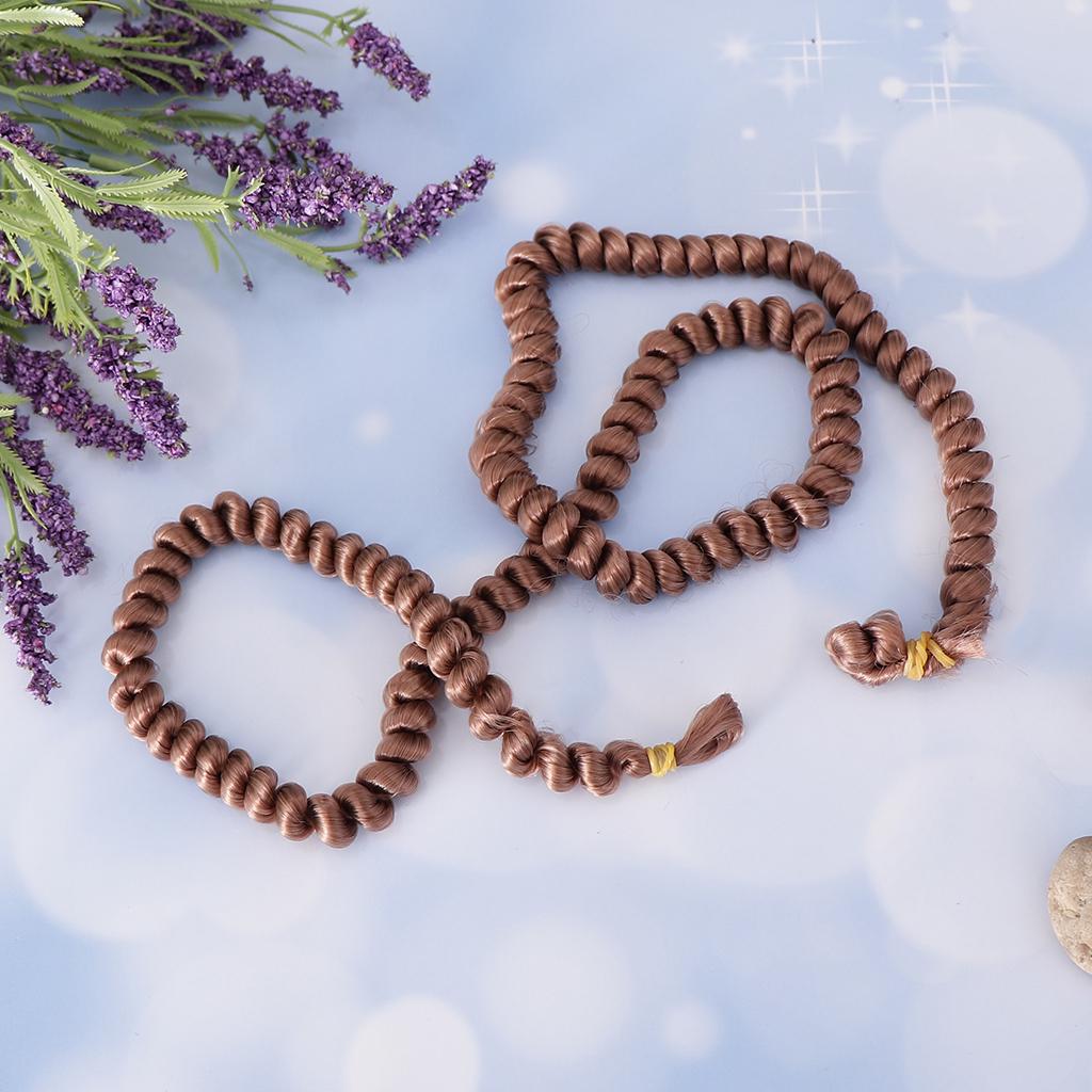 1m Fashion Girl Doll Curly Wig Hairpiece for BJD DIY Accs Red Coffee