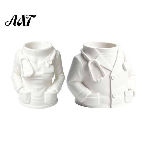 Large Capacity Pen Pot Doctor Nurse Shape Holder, 3D Print Resin Stationery Organizer, Office Supply Holder for Nurses with Weighted Base, Supplies
