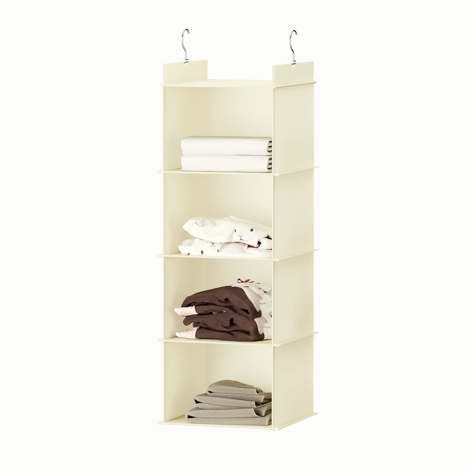 

YOUDENOVA Hanging Storage Clothes Foldable Closet Hanging Suitable for Stuffed Hanger Rack 4 Rack, Storage, Animals, Clothes, Towels, Space-Saving бежевый