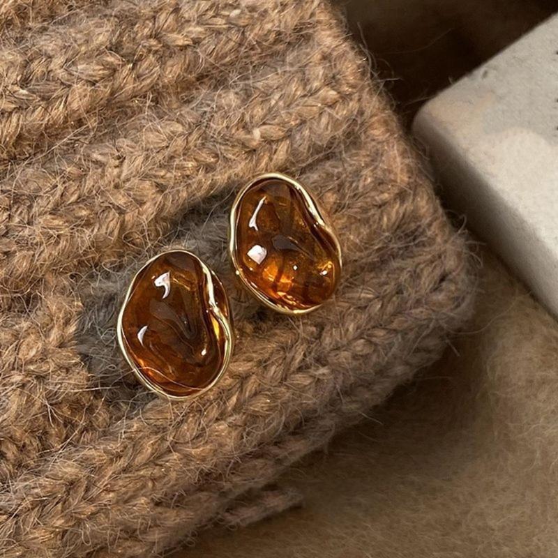 Trendy Amber Earrings Portable And Comfortable For Long Time Wearing