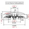 316 Stainless Steel Marine Folding Bollard - Flip-Up Dock Cleat For Boats Yachts Kayaks 5"/6" Corrosion Resistant