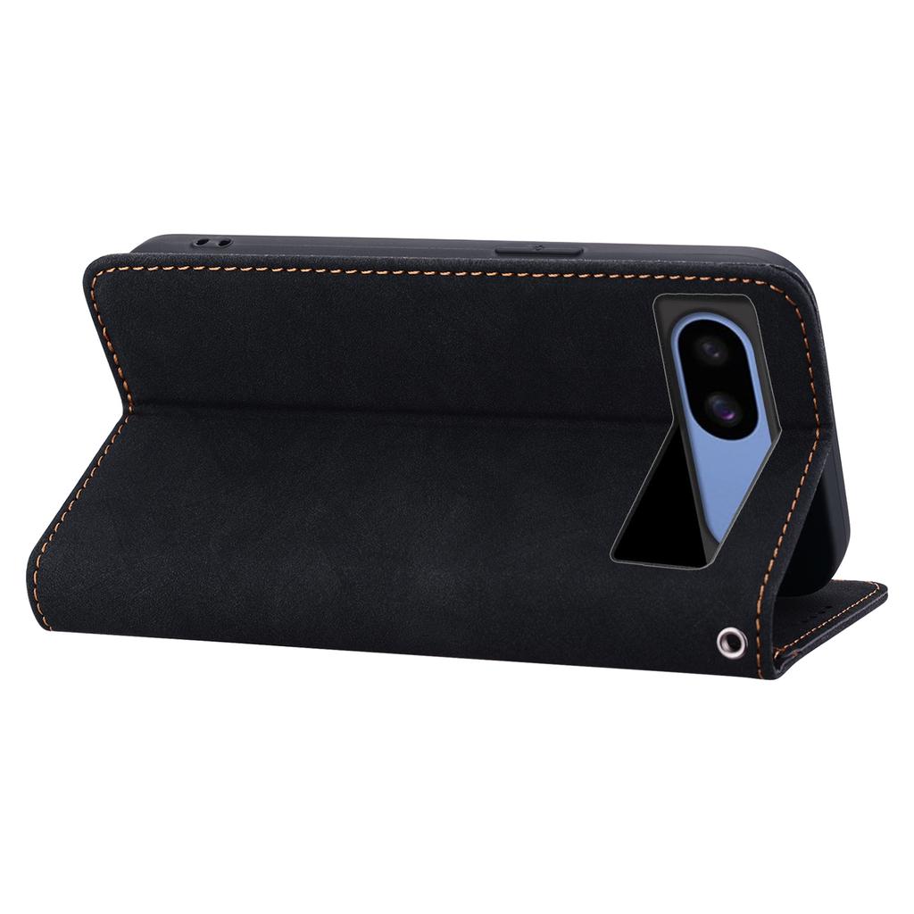 For Google Pixel 8a Case Lines Pattern Wallet Leather Phone Cover with Strap