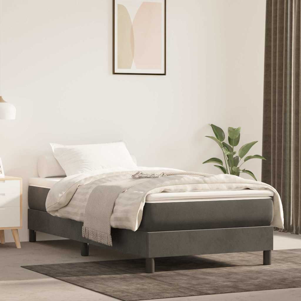 Pocket Spring Mattress for Children Medium Firm Dark Grey 80 x 160 cm Velvet