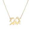 Atoztide Personalized Custom Bipedal Bird Name Engrave Date Necklace Stainless Steel for Women Couple Anniversaries Jewelry Gift