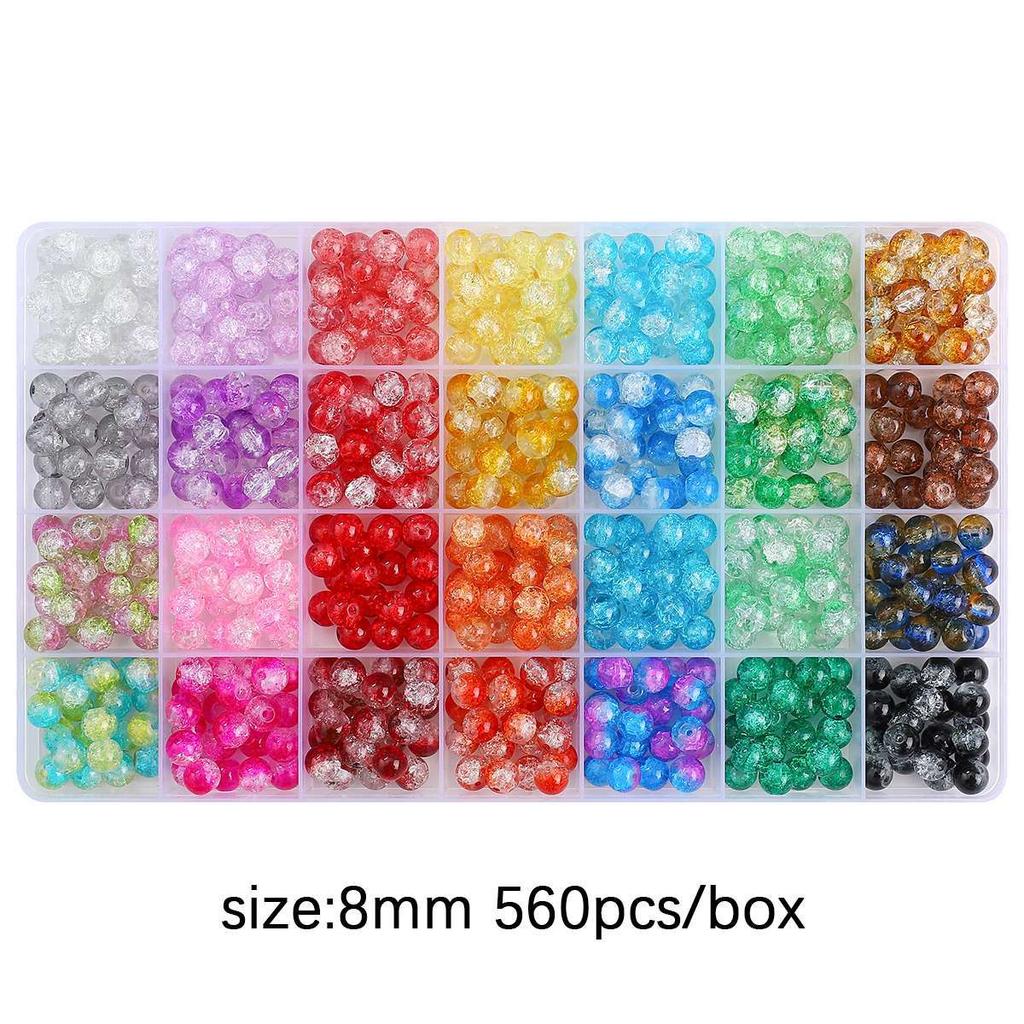 8mm Glas Gelee Kristall Runde Perlen Materialpaket Handgemachtes DIY Armband Zubehör Set Perlen Set