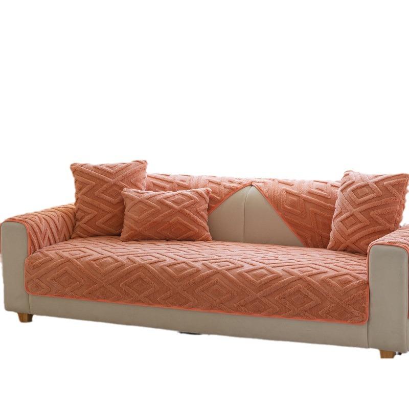 Winter Sofa Cushion Plush Simple Modern Seat Cushion Thickened Non-Slip Leather Sofa Cover Cover Cloth Backrest Towel