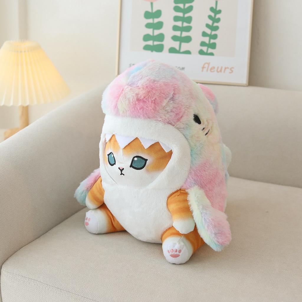 Creative Cartoon Shark Cat Plush Soft Stuffed Animal Doll For Baby Cute Peluche Kids Birthday Christmas Gift