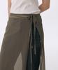 Musinsa Standard Woman Women'S Sheer Crinkle Layered Wrap Skirt_Long [Khaki Brown]