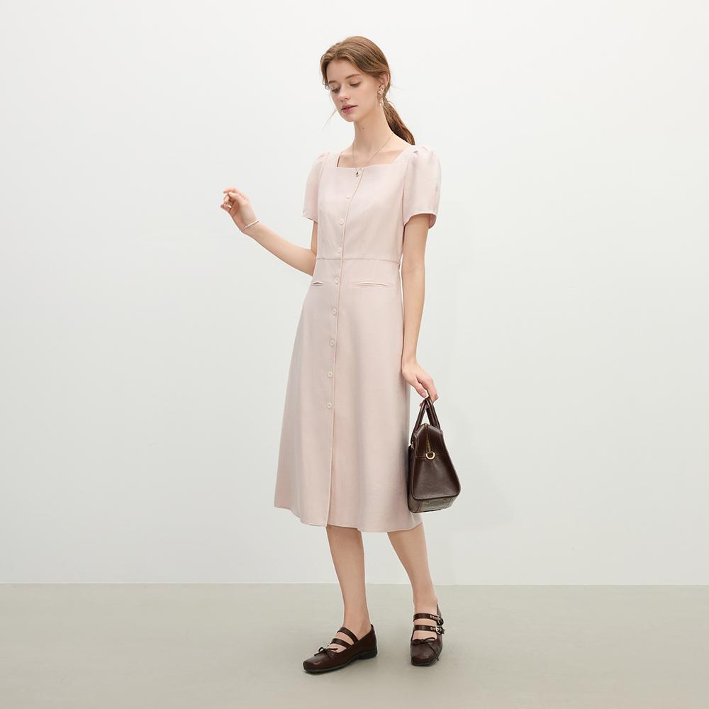 Wednesday Delight Wd_Temperament Button Dress_2Color