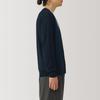MUJI Men's Washable Wool High-Gauge V-Neck Cardigan, Dark Navy, Size AA0PFA4A, Men's XL