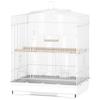 Large Metal Bird Cage with Perches, Food Bowls, Swing, for Budgies, Parakeets, White