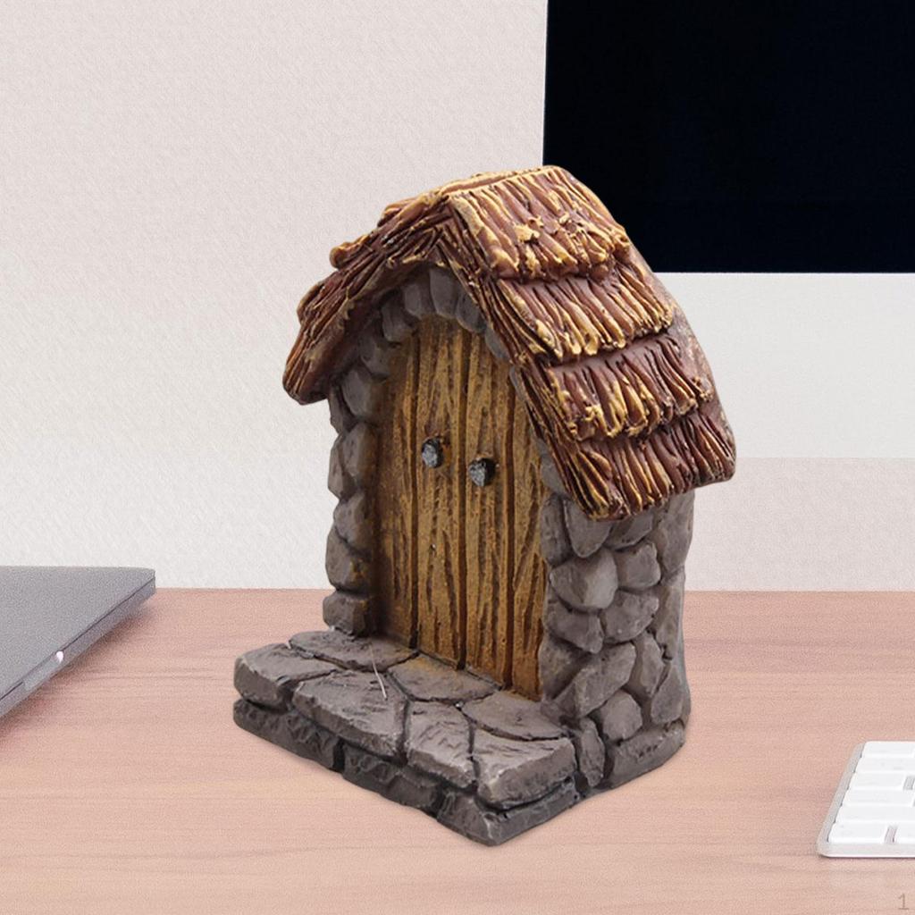 Porte de Jardin Enchanté Résine Miniature Décor d'Entrée Accessoire de Pays des Fées pour Extérieur