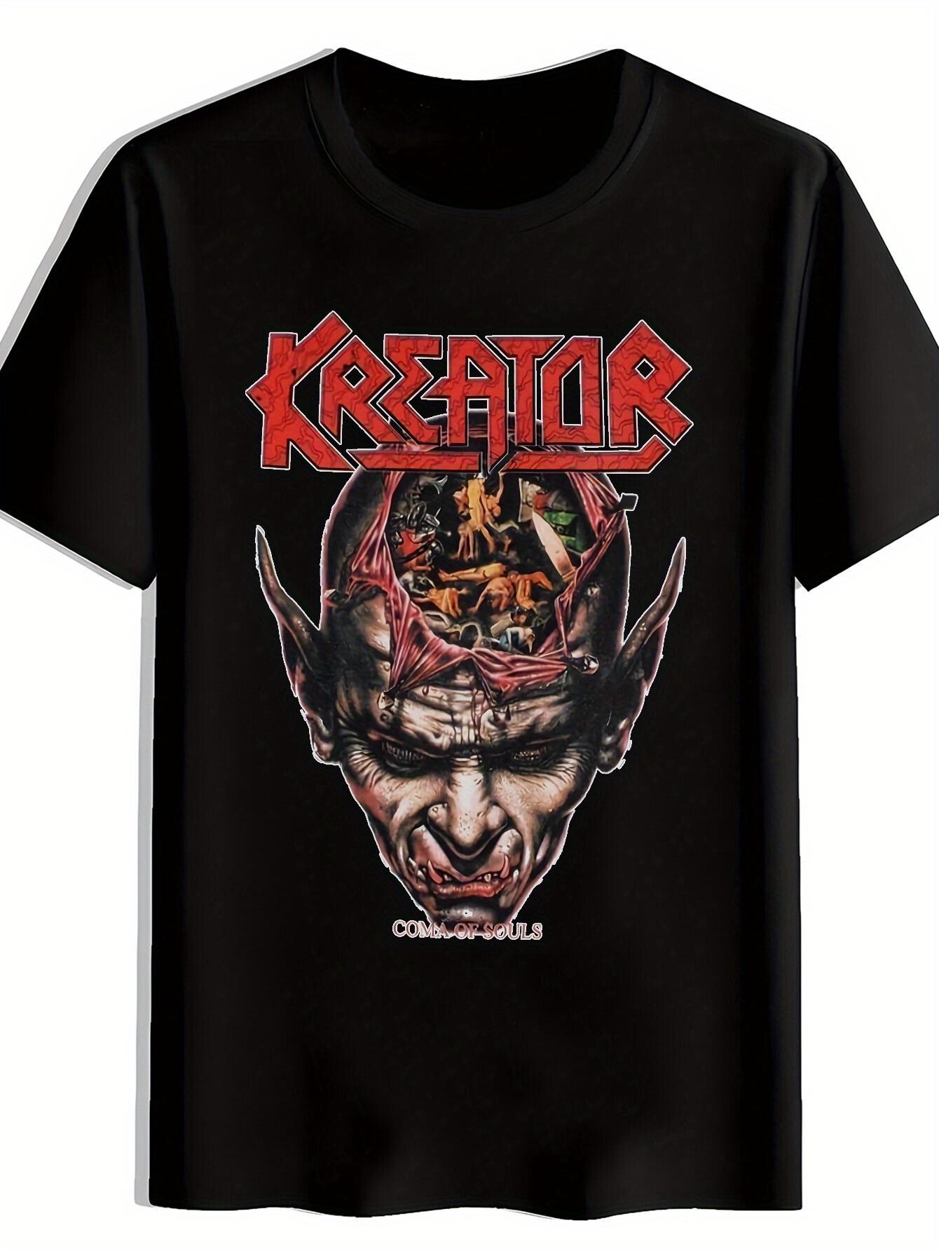 T-shirt Demon Skull Torn Skin Print L