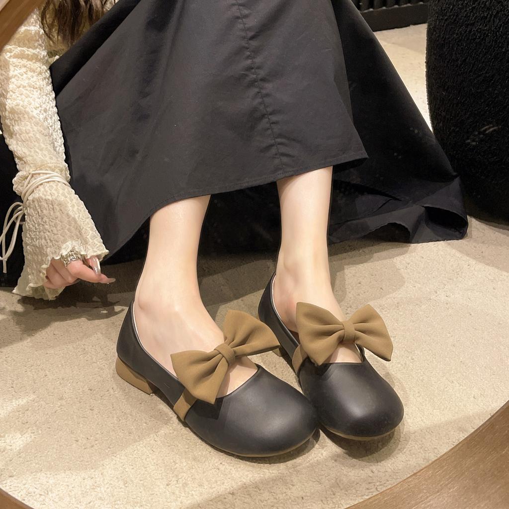 Fashion Single Shoes Spring Summer New Low Heel Sweet  Women's Shoes Gentle Tempera Ment Versatile Simple Comfortable Shoes