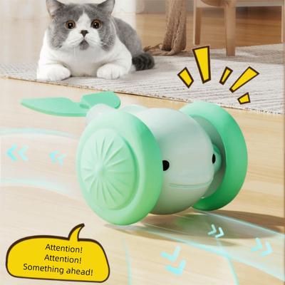 USB Charging Cat Interactive Whale Toy Running Car Plastic Automatic Rolling Ball Interactive Electric Whale Car Toy