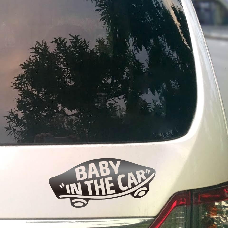 Sticker Town BABY IN THE CAR Baby Car B Gun Metal