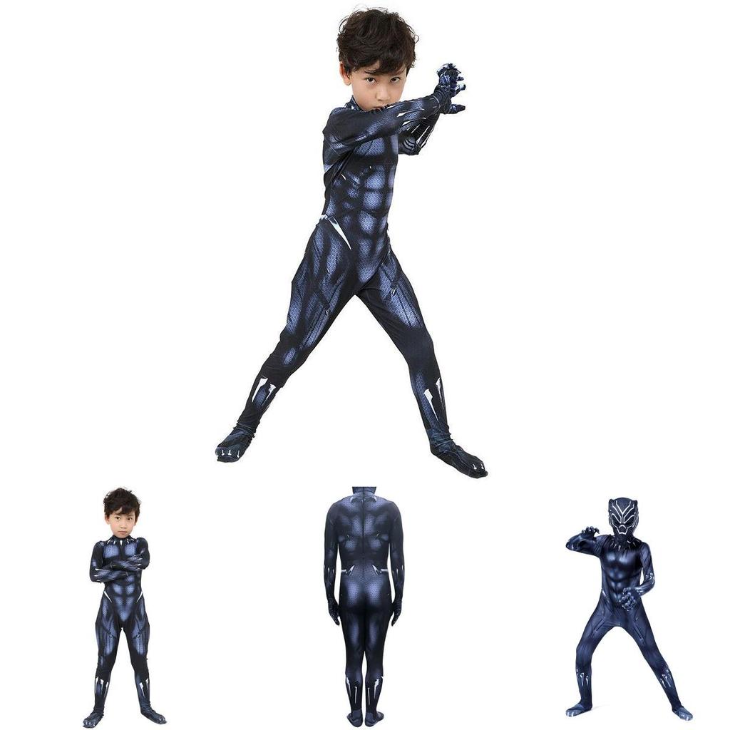 Premium Quality Black Panther Superhero Cosplay Jumpsuit For Adults And Kids