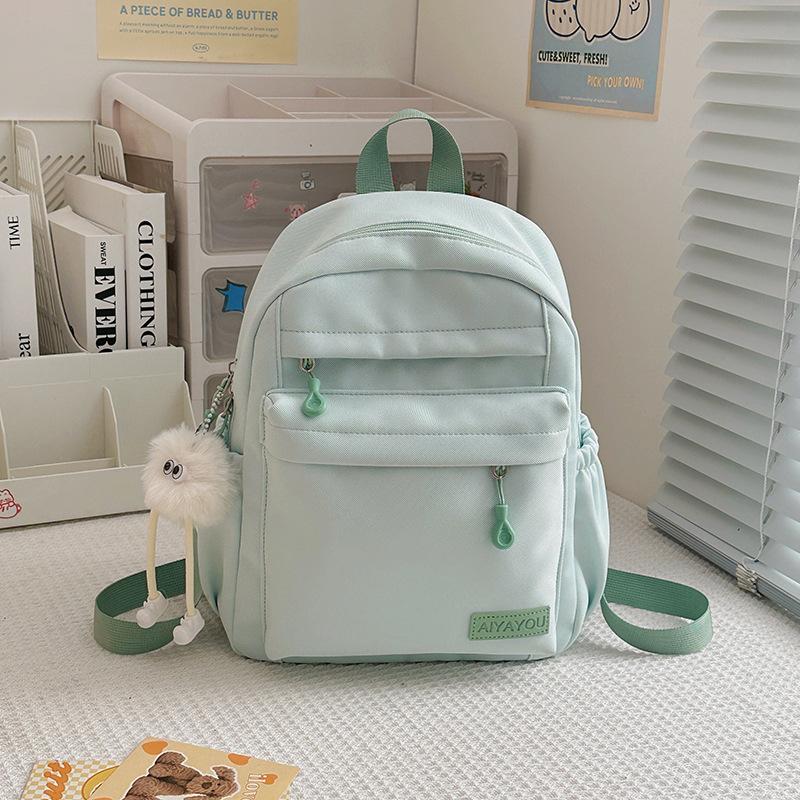Spring New Simple Solid Color Small Backpack Elementary School Schoolbag Junior High School Commuting Outdoor Travel Backpack