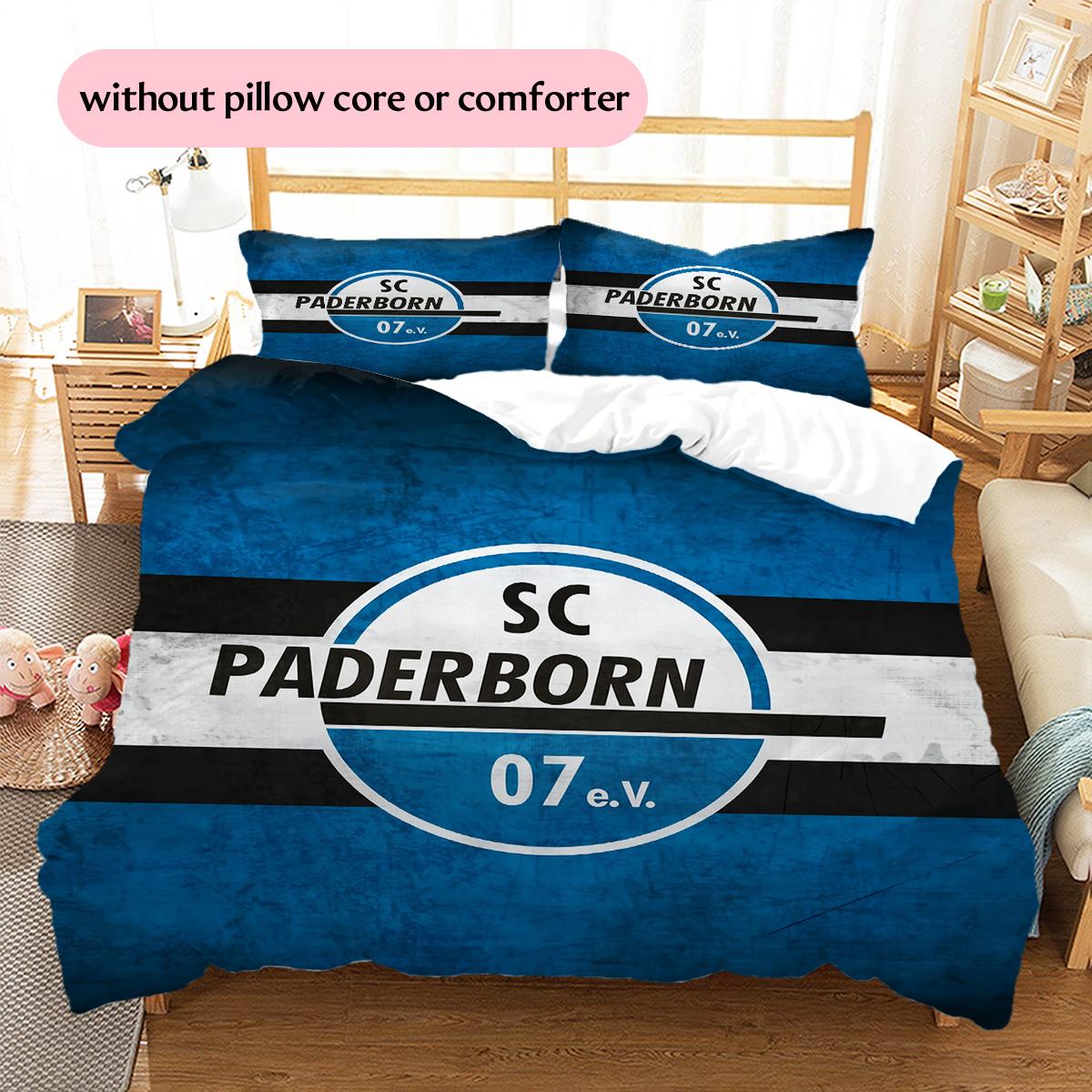 SC Paderborn 07 Pattern Bedding Quilt Set Home Decoration Gift (1 * duvet cover + 2 * pillowcase without core) 135x200cm