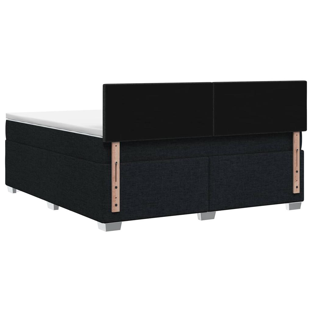 Box Spring Bed with Mattress Black 140 x 190 cm Fabric