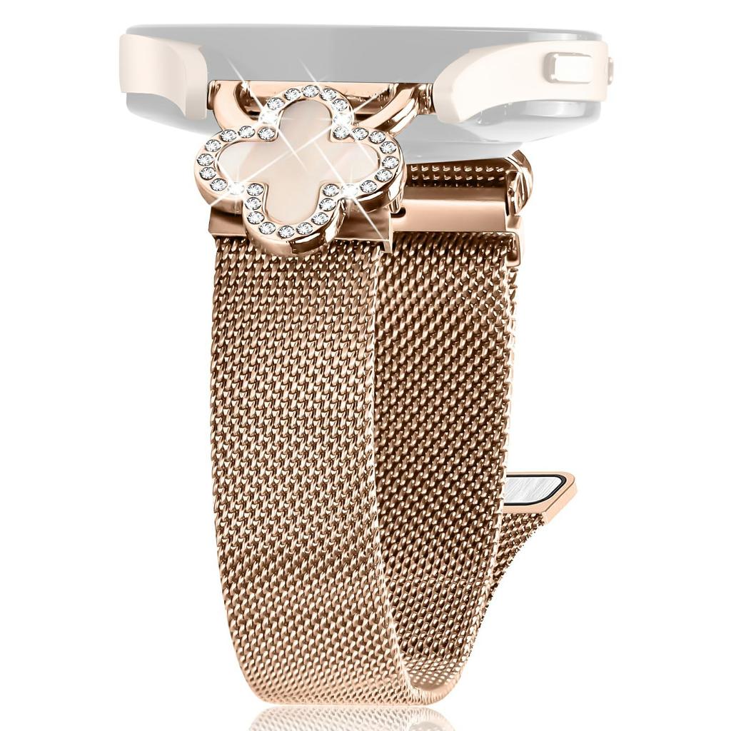 For Samsung Galaxy Gear Sport/S2 Classic Milanese Band Clover Decor Electroplated Stainless Steel Strap,Size: L