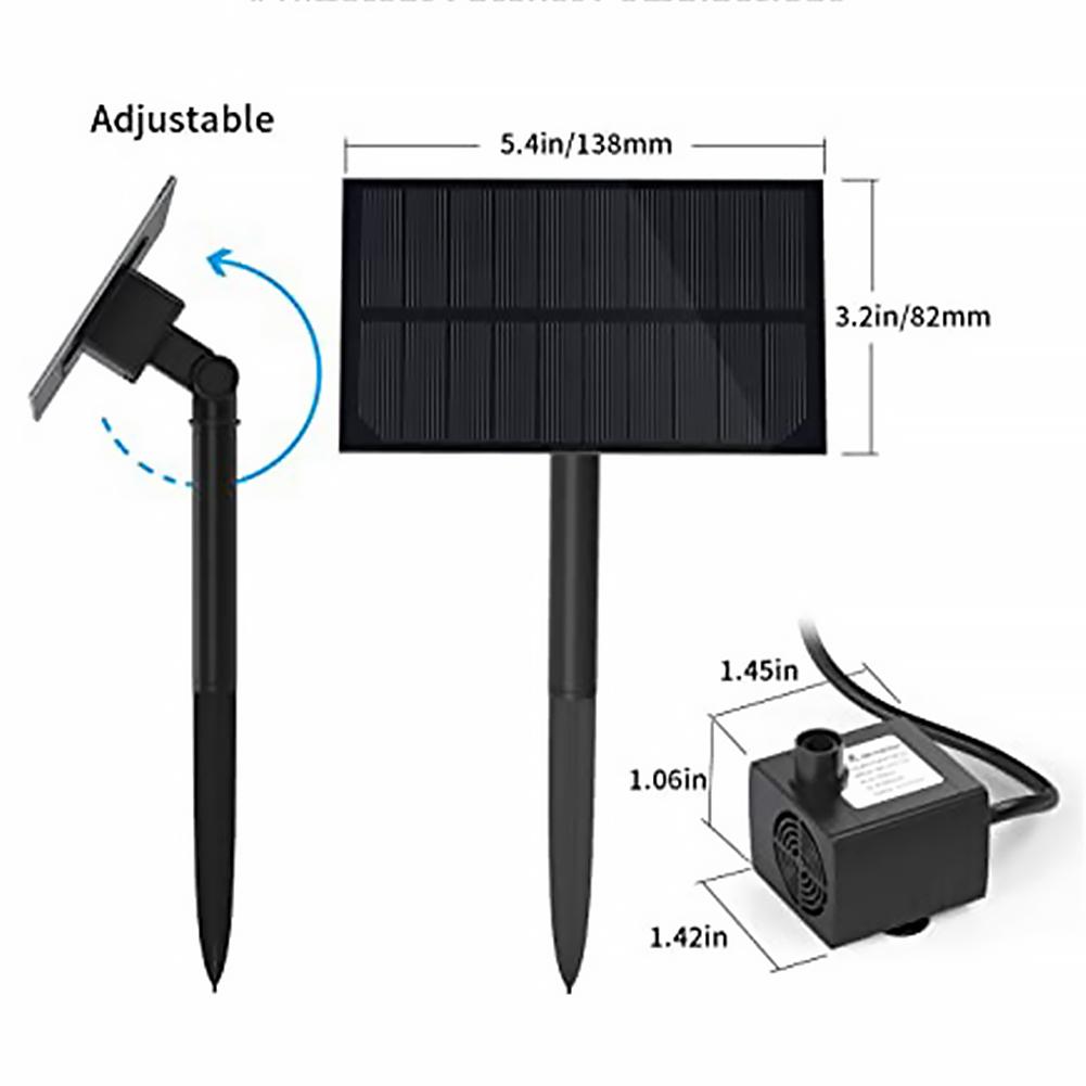 1.5W Solar Fountain Solar Powered Water Fountain Pump Solar Fountain Pump Kit for Bird Bath Ponds Garden Fish Tank and Outdoor
