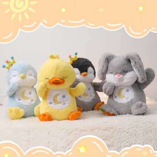 Emoin Sleeping Plush Toy, Baby Toy, Sleep Induction Toy, Educational Toy with Music Box, LED Lights, Music, and White Noise, Breathing Plush Toy for H