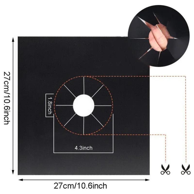 

2 шт. Захисна накладка для газової плити, яку можна мити та багаторазово використовувати, захищаючи від жиру та бруду та захищаючи від високих температур чорний