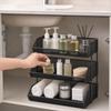 Versatile Freestanding Storage Rack with Raised Rails Space-Efficient Mesh Shelf