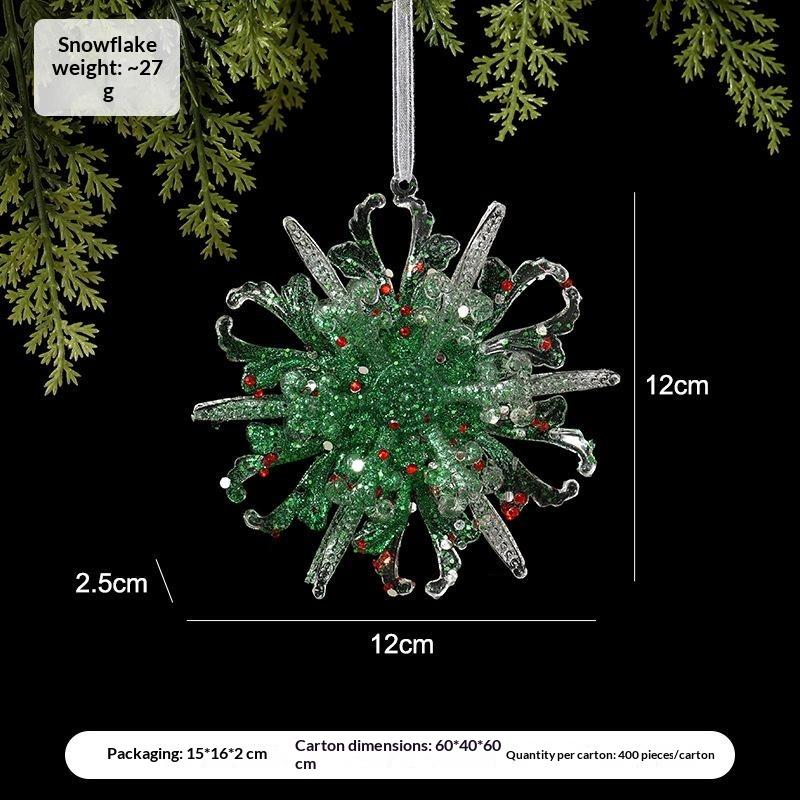Green Glitter Christmas Hanging Ornament Sparkling Reindeer/High Heel/Tree /Snowflake Designs Pendants With Ribbon Decor