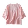 Women's Vintage Inspired Loose Fit Mid-Sleeve Cotton Linen Blend Embroidered Top
