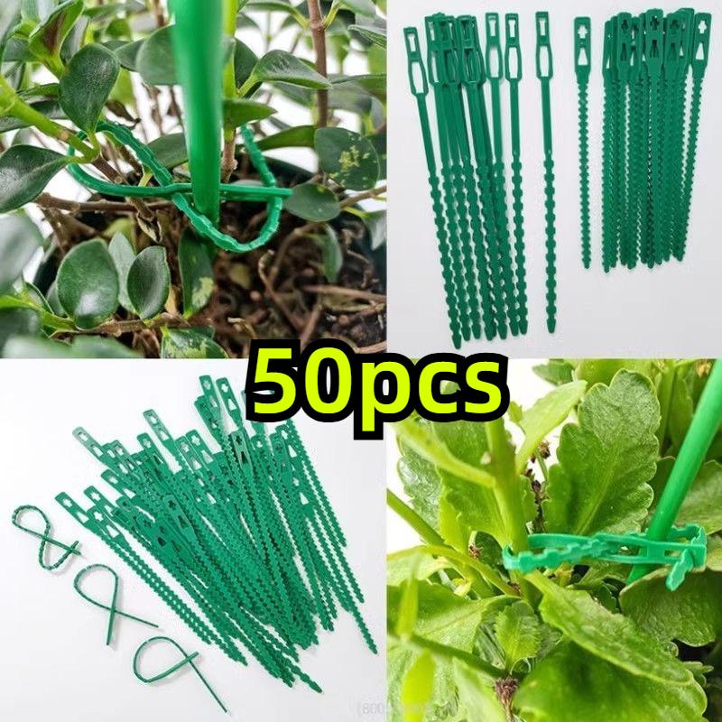 

50-500pcs Adjustable Plastic Plant Cable Ties Reusable Cable Ties for Garden Tree Climbing Support Plant Vine Tomato Stem Clip