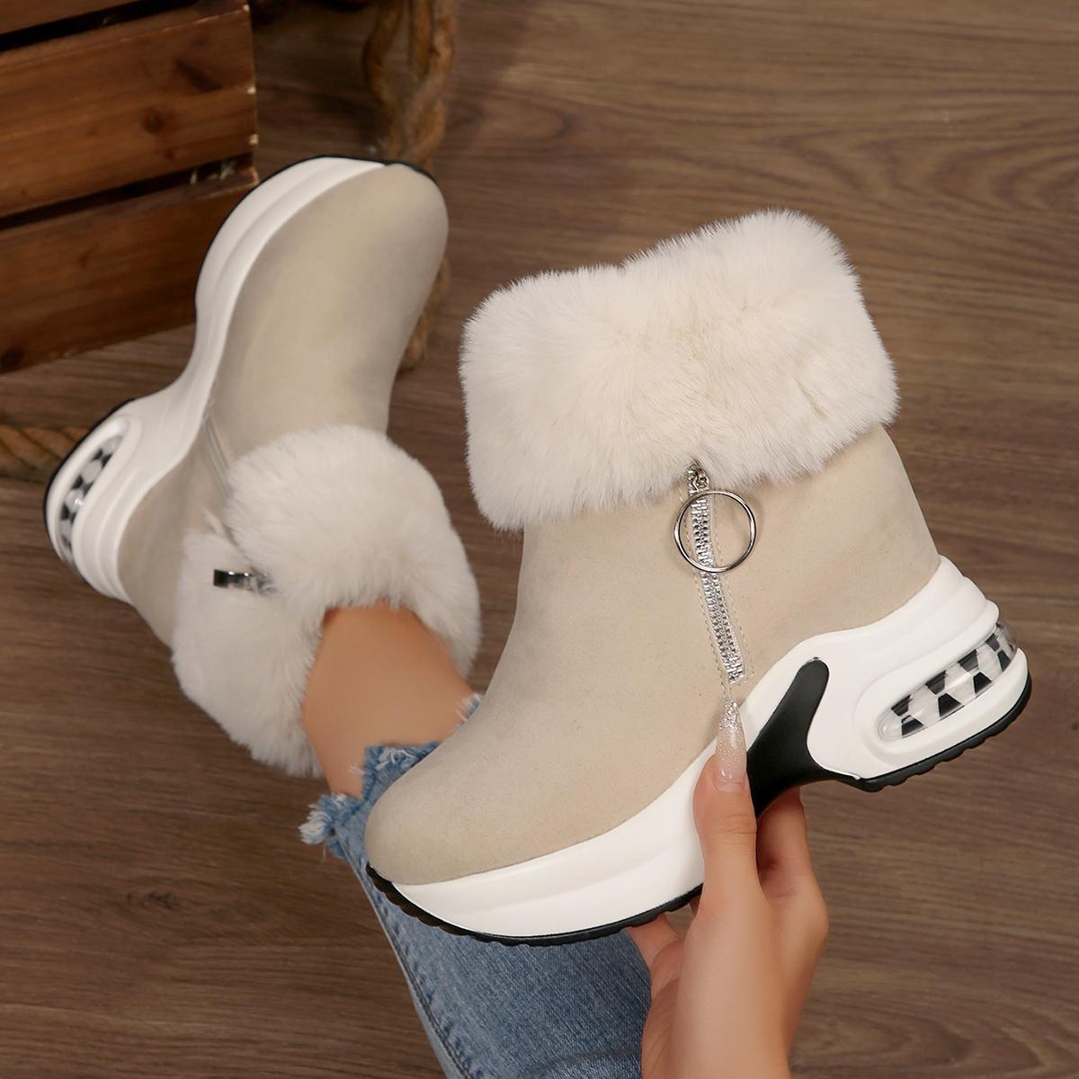 

Модный тренд Женские зимние ботинки 2025 Осень-Зима Новые ботильоны Теплые Утолщенные Пушистые Ботинки для Женщин Легкие Дизайнерские Кроссовки 35