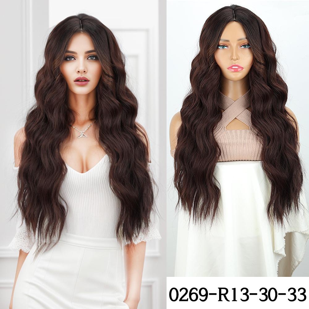 MISSQUEEN Περούκες με κτυπήματα Συνθετική Περούκα Μακρύ Φυσικό Κύμα Σκούρα Μωβ Γυναικείες Καθημερινές Περούκες Cosplay