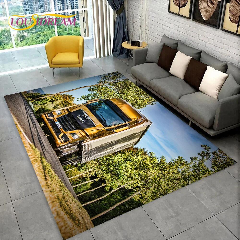 Latest MAN Truck Lorry 3D Printing Rug Carpet for Living Room Bedroom Home Decor,Floor Mat Non-slip Decoration for Sofa Doormat