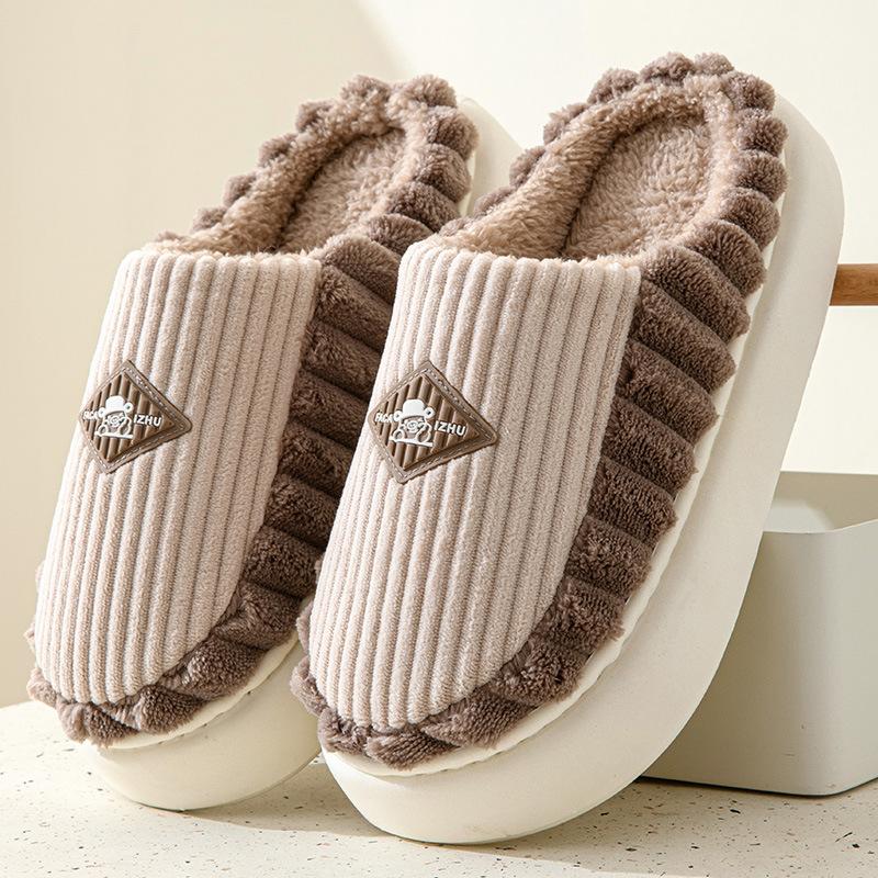 Cotton Slippers Women's Autumn and Winter Indoor Home Thick-soled Household Plush Warm Soft-soled Non-slip Cotton Shoes