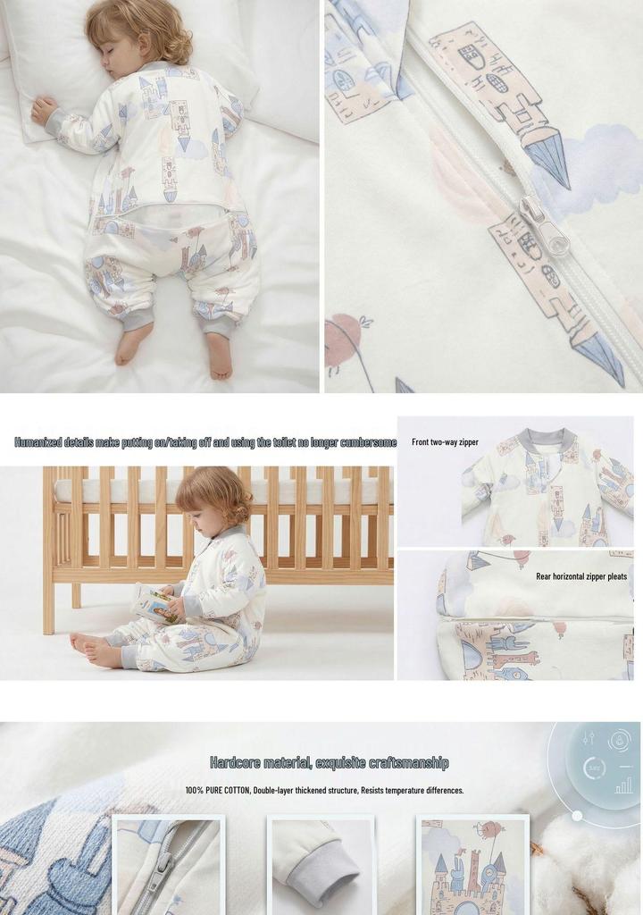 All-Season Toddler & Baby Split-Leg Cotton Sleeping Bag Pajamas