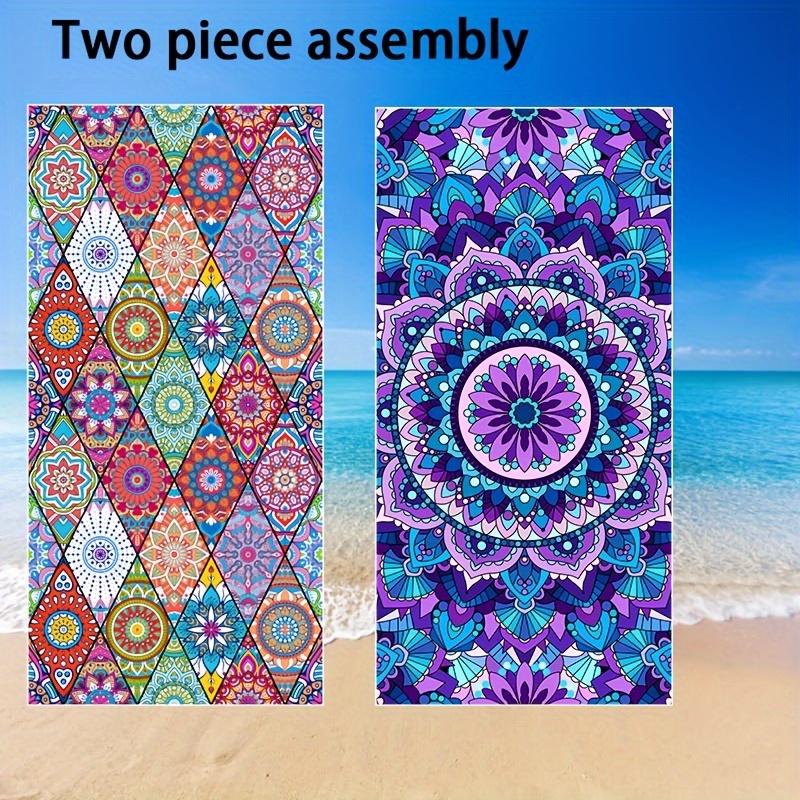 2pcs Boho Floral Leopard Print Tropical Beach Towel Beach Towels for Summer Vacation