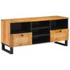TV Stand with Shelf Brown 100 X 33 X 46 Cm Solid Mango Wood